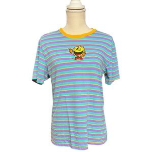 Striped‎ T-Shirt - Multicolor pac-man